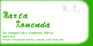 marta komenda business card